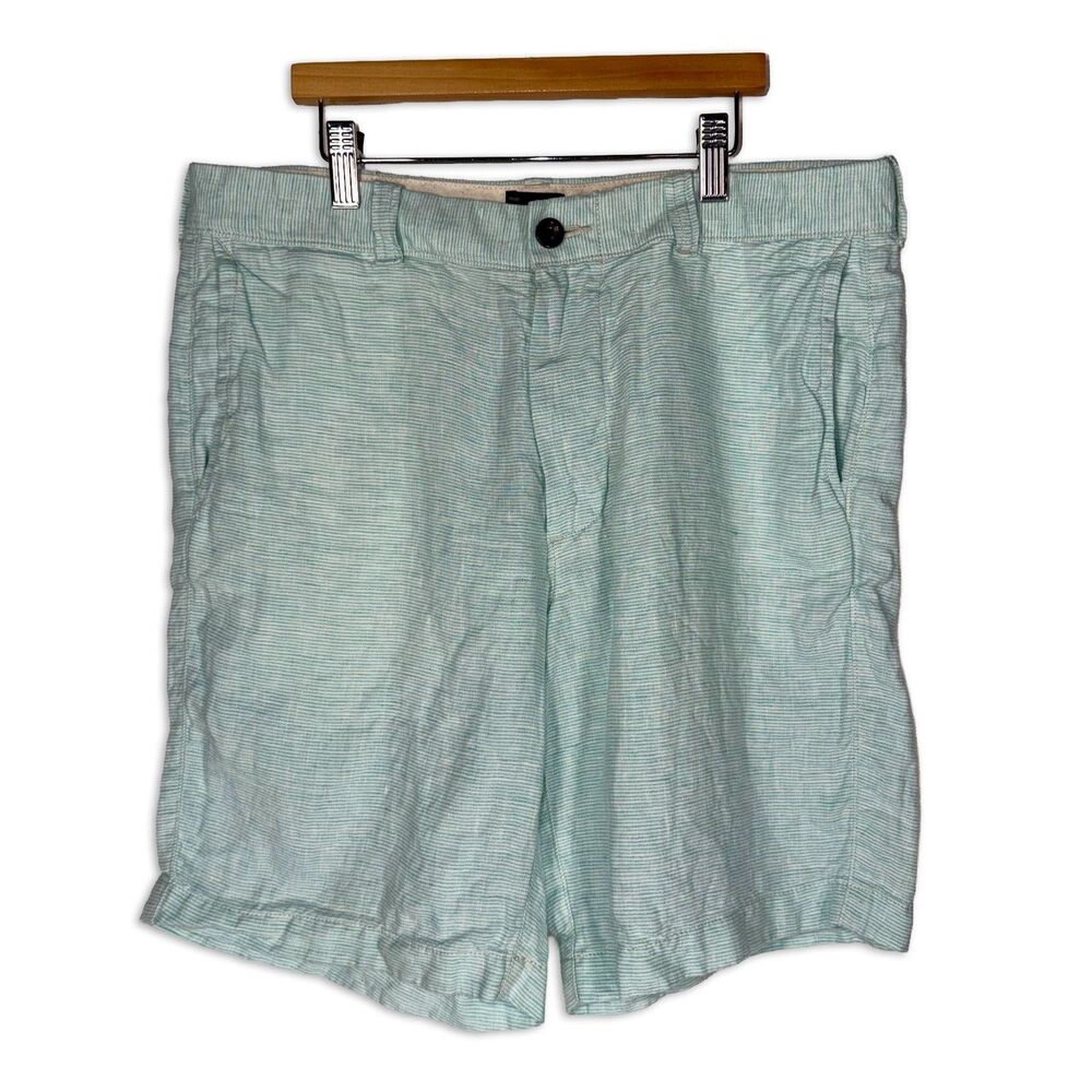 J.Crew Men’s Mint Green Striped Seersucker Shorts Size 32 Preppy Coastal